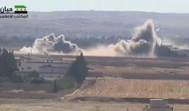 #سوريا: قصف بالبراميل المتفجرة على بلدة #حيان بريف #حلب الشمالي
تصوير: عبيدة حياني