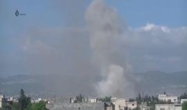 #شاهد النظام يقصف بصواريخ فراغية بلدة تلدو بريف حمص