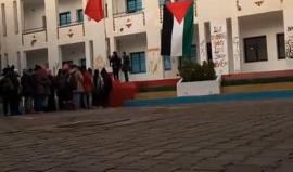 #شاهد .. رفع العلم الفلسطيني في معهد علي الحصري في ولاية الكاف بتونس وفاء لروح الشهيد التونسي القائد في كتائب القسام #محمد_الزواري #طيار_حماس
