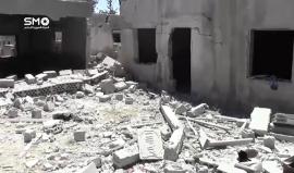 سوريا - آثار الدمار جراء استهداف الطيران الحربي لمنازل المدنيين في بلدة النعيمة