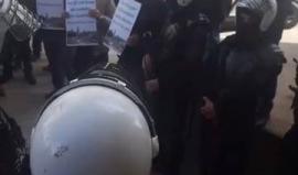 #شاهد وقفة احتجاجية في مدينة رام الله احتجاجا على استقبال اعضاء من الكونغرس الامريكي
