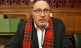 السفير الفلسطيني في بريطانيا د مانويل حساسين يتحدث في يوم الضغط السياسي في مجلس العموم البريطاني من اجل فلسطين.