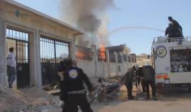 قصف الطيران الروسي بالصواريخ العنقودية يستهدف مشفى كفرنبل بريف ادلب