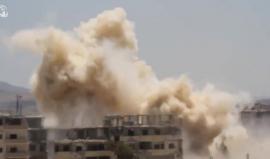 تواصل القصف الجوي بالبراميل المتفجرة على مدينة #داريا بريف #دمشق 
#سوريا