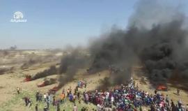 مشاهد متنوعة من #مسيرة_العودة على حدود #غزة الجمعة