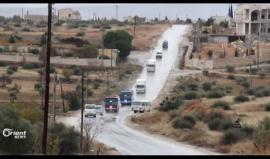 وصول الدفعة الثانية من أهالي خان الشيح المهجرين إلى إدلب