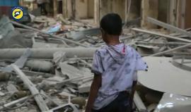 استشهاد خمسة مدنيين وإصابة أكثر من 20 آخرين بغارة جوية على حي طريق الباب في #حلب اليوم