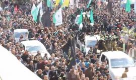 تشييع جثمان الشهيد مازن فقهاء الذي تم اغتياله أمس في غزة