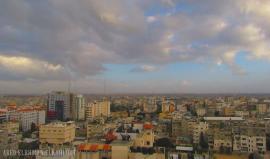 شاهد : اجواء مدينة مدينة غزة اليوم بتقنية تايم لابس .