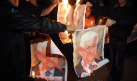 وقفة شموع نظمتها حركة حماس أمس ضد سلطة محمود عباس اتجاه قطاع غزة