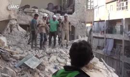 استشهاد 5 مدنيين بينهم طفل جراء قصف صاروخي على حي سد اللوز  في #حلب