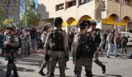 #شاهد الهتافات في شارع صلاح الدين بالقدس المحتلة، رغم قمع قوات الاحتلال .