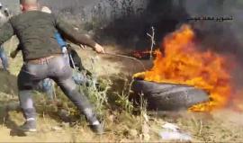 #شاهد شجاعة الشباب الثائر أمس على الحدود الشرقية لجباليا وقصهم للسلك الزائل أمام جنود الاحتلال