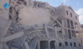 دمار في مدينة كفرحمرة جراء القصف بالصواريخ الارتجاجية بريف حلب الشمالي 
وكالة ثقة