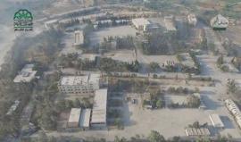 تصوير جوي يظهر الكليات التي سيطر عليها #جيش_الفتح في منطقة الراموسة جنوب #حلب