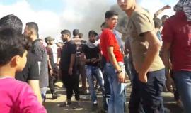 #مباشر| من المواجهات المندلعة شرق مخيم البريج وسط قطاع غزة. 
تصوير : سامي مصران