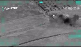 القوات المُسلحة التركية تنشر مشاهد لقصف مواقع تنظيم الدولة شمالي #سوريا ضمن عملية #درع_الفرات