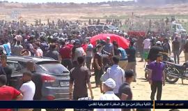 #مباشر بدء فعاليات #مليونية_العودة في قطاع غزة بذكرى النكبة وبالتزامن مع نقل السفارة الامريكية للقدس