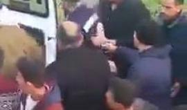 اللحظات الأولى لإصابة الشاب "أحمد سليم 24 عاما" والذي ارتقى على اثرها في بلدة جيوس قضاء قلقيلية خلال مواجهات مع الاحتلال مساء اليوم