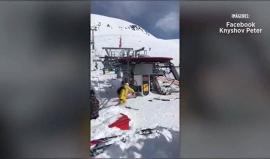 #فيديو مرعب لحادثة تعطل "تلفريك" في جورجيا 