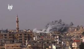 غارات عنيفة على مدينة #درعا جنوبي #سوريا 
تصوير: نبأ