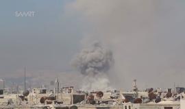 #عاجل | قوات الأسد تشن عدة غارات على حي جوبر في دمشق .