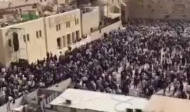 آلاف المستوطنين يؤدون طقوسا تلمودية عند حائط البراق في المسجد الأقصى ضمن الأعياد الخاصة بهم