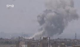 سوريا - دمشق : غارة جوية شنها الطيران الحربي على حي جوبر الدمشقي