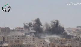 #شاهد| براميل الموت تتساقط على مدينة #حريتان بريف #حلب الشمالي