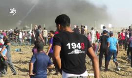 شاهد : مقتطفات منوعة من مشاركة الجماهير في #جمعة_من_غزة_للضفة بمخيم العودة شرق غزة .