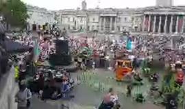 اسماعيل باتيل رئيس مجموعة اصدقاء الاقصى يتحدث في المظاهرة ضد زيارة ترمب الى لندن 
الكلمة باللغة الإنجليزية