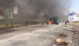 #شاهد  مواجهات بين الشبان وقوات الاحتلال على المدخل الشمالي لمدينة البيرة .