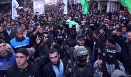 تشييع جثمان الشهيد القسامي يوسف الأغا والذي قضى أمس جراء انهيار نفق للمقاومة بخانيونس جنوب قطاع غزة