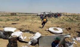 مباشر : من المواجهات المندلعة شرق مخيم البريج. 
تصوير : سامي مصران