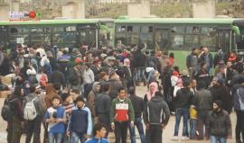 الدفعة الثانية من تهجير الأهالي والمقاتلين من حي الوعر في حمص الجزء الأول سوريا