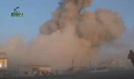 جرحى جراء الغارات الجوية على مدينة #الرستن بريف #حمص الشمالي