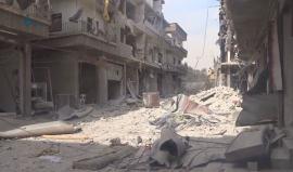 آثار الدمار في حي القابون بدمشق جراء القصف المستمر من قبل قوات النظام