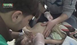 #شاهد | شهداء وإصابات في غارات على مدينة عربين شمال شرق دمشق قبل قليل .