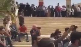 #شاهد وقفة قبل قليل في الجامعة الاردنية بعمان نصرة للمسجد الأقصى المبارك .