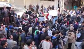 ‫أهالي ريف دمشق يهتفون بإسقاط النظام واستمرارية الثورة