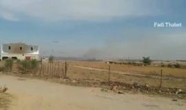 #شاهد حريق في أراضي الداخل المحتل شرق المحافظة الوسطى لقطاع غزة بفعل بالونات تحمل مواد حارقة