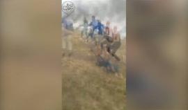 تحت وابل من رصاص الاحتلال .. 
#شاهد #عاجل المتظاهرون يجتازون السياج الفاصل شرق البريج وسط قطاع غزة ويشعلون النار امام البرج العسكري الإسرائيلي الذي يستهدفهم .