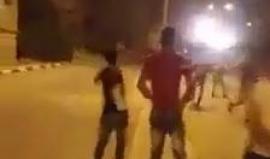 جانب من تصدي شبان فلسطينيين لـ قوات الاحتلال التي اقتحمت بلدة قباطية قضاء جنين فجر اليوم