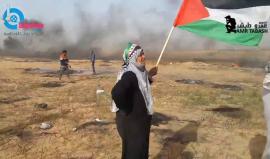 #شاهد المرأة الفلسطينية الثائرة على حدود قطاع غزة