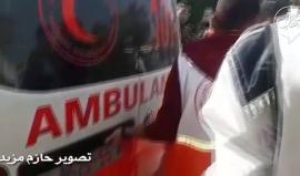 #فيديو اصابة سيدة فلسطينية بالغاز الذي أطلقه الاحتلال صوب المشاركين في مسيرة العودة شرق البريج