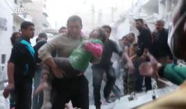 شهداء و 15 جريحاً جراء إلقاء الطائرات الحربية أربعة صواريخ مظلية على حي الصالحين في #حلب