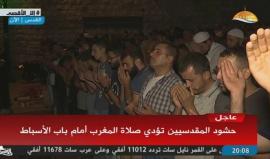 #شاهد #مباشر دعاء المقدسيين المعتصمين امام باب الاسباط