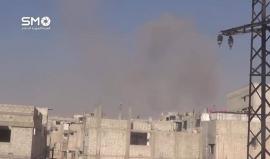 الغارات الجوية العنيفة على مدينة عربين بريف دمشق