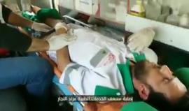 #فيديو الاحتلال تعمد استهداف الطواقم الطبية التي كانت تعمل على اسعاف المصابين على حدود القطاع أمس