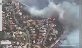 #شاهد تصوير للحرائق المندلعة في عدة مناطق بالأراضي الفلسطينية